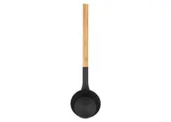 Rento aluminium ladle, Black, with bamboo handle