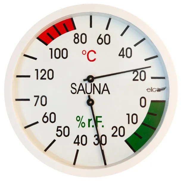 Thermo/Hygrometer dia. 128mm wit