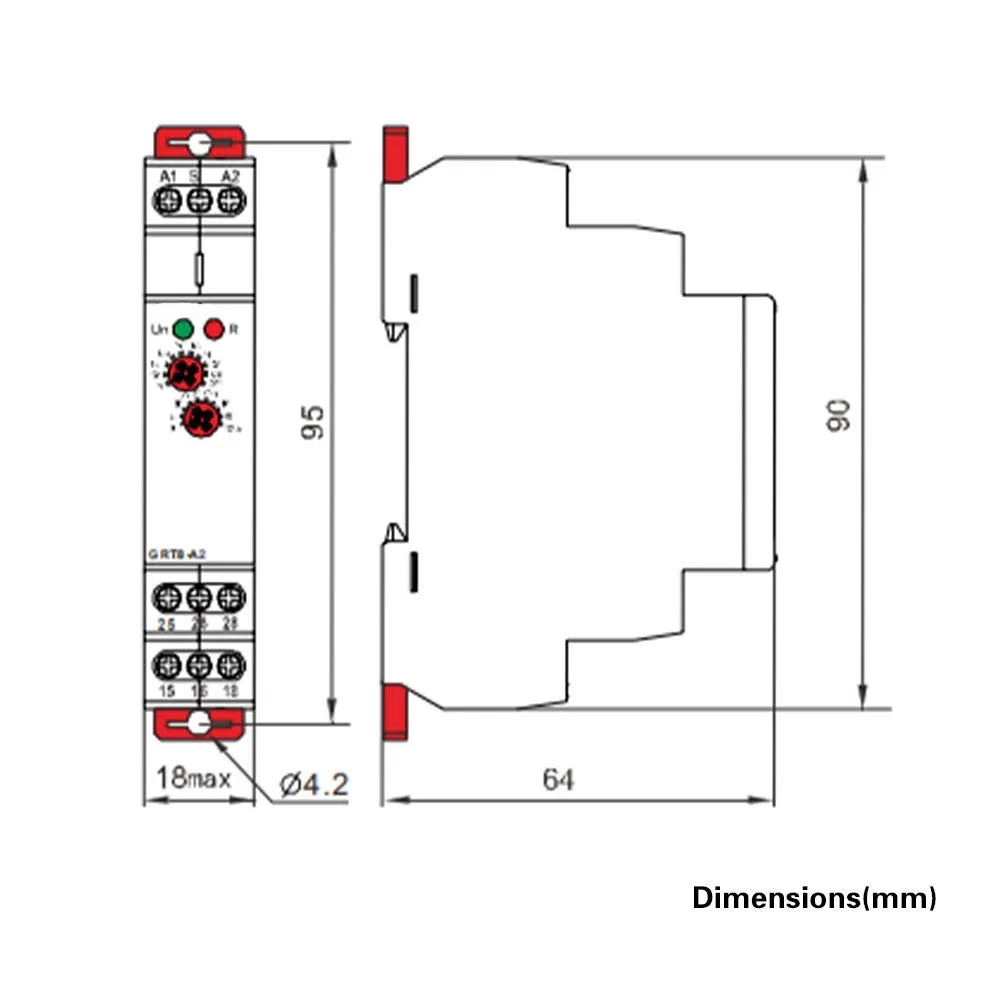 Reindeer, Vertragingsrelais, mini-uitschakelvertraging tijdrelais AC/DC12V ~240V uitschakelvertraging relaistimer 35 mm DIN-rail