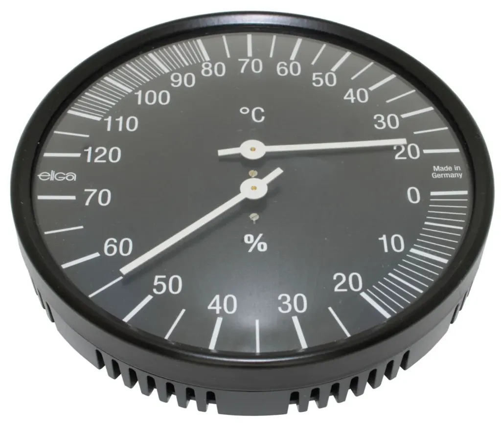 Thermo/Hygrometer dia. 135mm zwart
